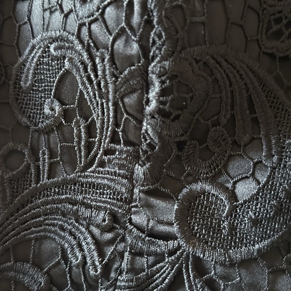 Vintage Y2K Masquerade Black Lace Tank Top Embellished witchy dark Crop Sz 7 EUC - Picture 6 of 7